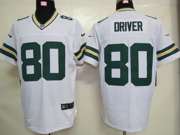 Nike Green Bay Packers 80 Driver White Authentic NFL Elite Jerseys